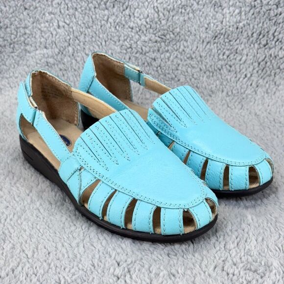 Dr. Scholl's Shoes - Dr. Scholl's Breezeway Leather Sandals Women 7.5 W Adjustable Strap Comfy